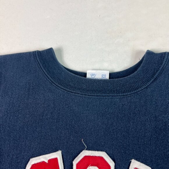 VTG Champion Reverse Weave Wisconsin Badger Sweatshirt Extra Large Blue Crewneck - Picture 7 of 14